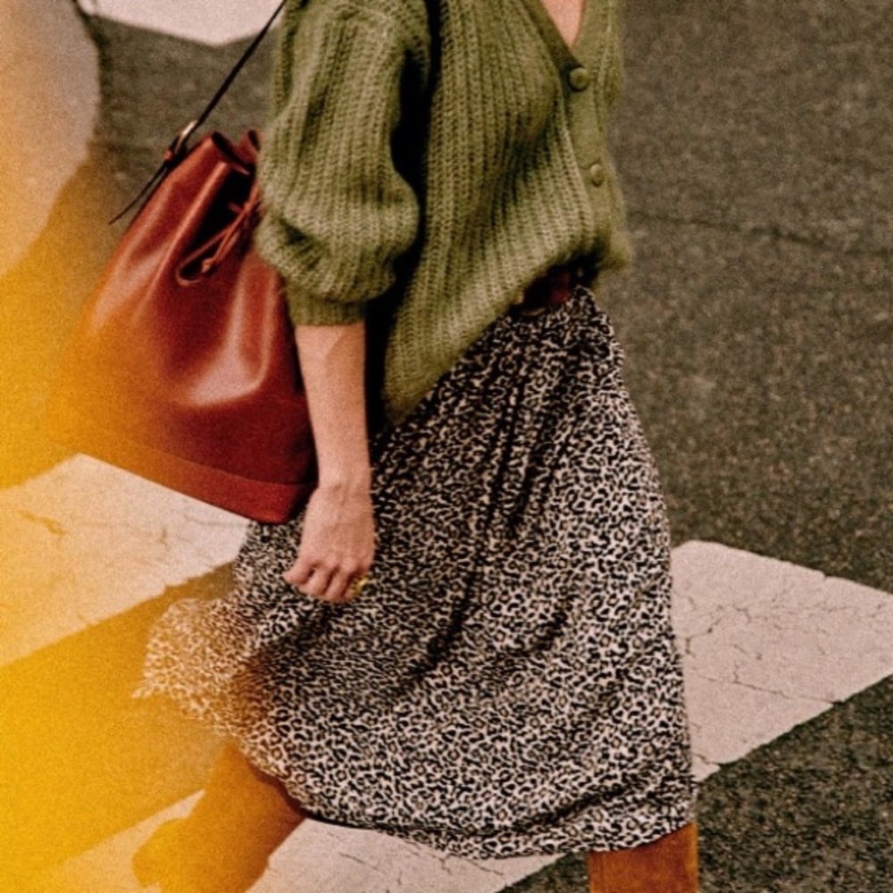 Sézane Elie Leopard Skirt